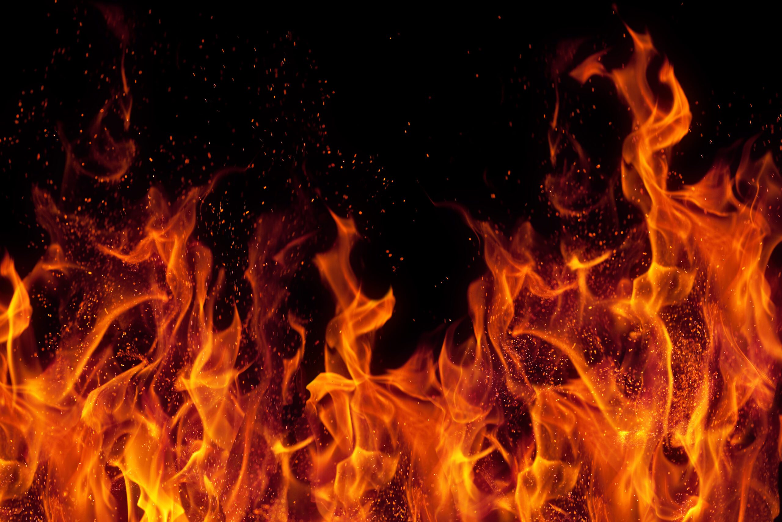 image of flames with a black background